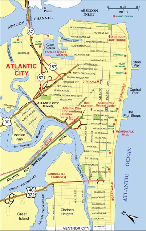 Atlantic City Nj Calcadao Casino Mapa