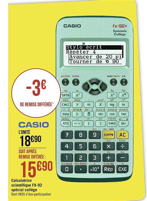 Calculatrice Casio Faculdade Geant Casino