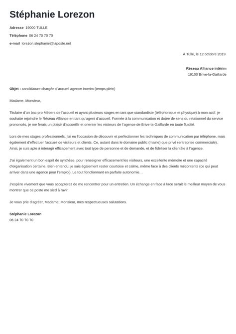 Carta De Motivacao Hotesse Daccueil Casino