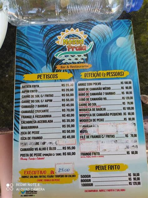 Casino Praia Menu