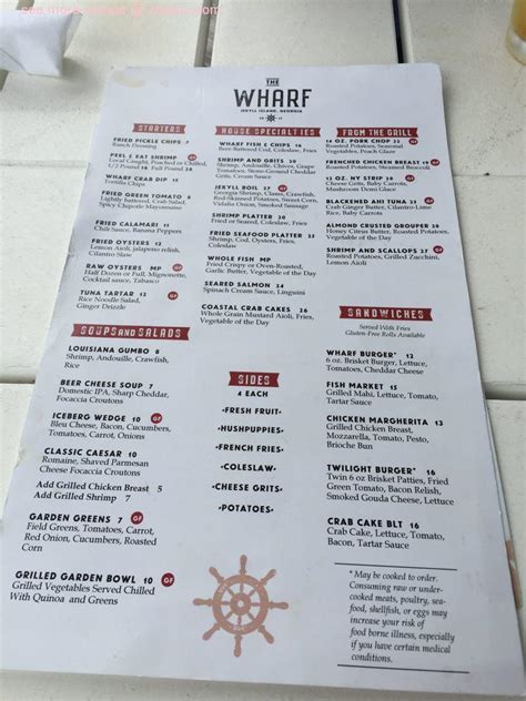 Casino Wharf Menu Do Restaurante