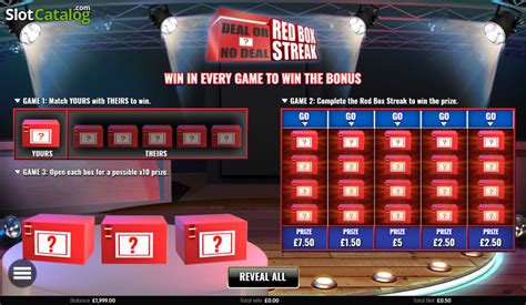 Deal Or No Deal Red Box Streak Novibet