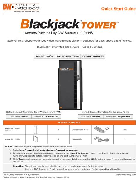 Digital Watchdog Blackjack Lamina Manual