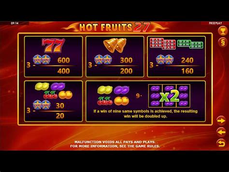Hot Fruits 27 Novibet