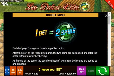 La Dolce Vita Double Rush Betfair