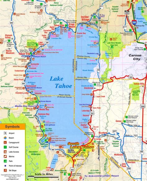 Mapa De Lake Tahoe Casinos