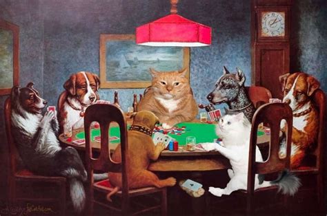 Pintura De Gatos Jugando Poker