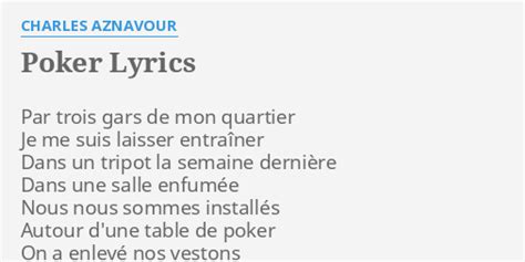 Poker Charles Aznavour Paroles