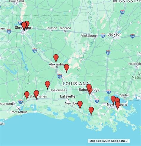 Shreveport Louisiana Casinos Mapa
