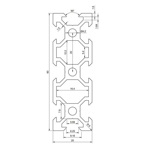 V Slot De Extrusao Dimensoes